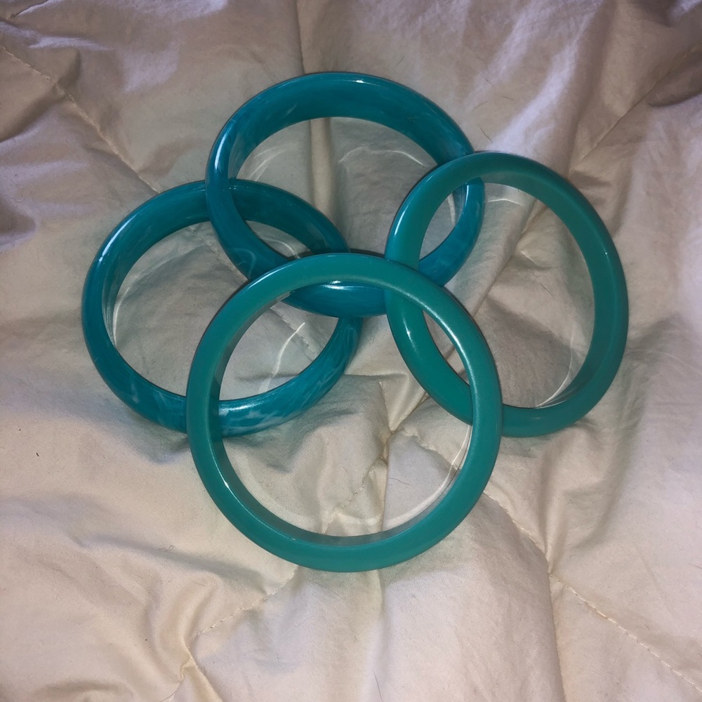 Set Of Four Vintage Blue Bracelets
